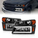 Anzo USA 111558 Crystal Headlight Set; Black Housing; Pair; w/Light Bar; 4 PCS; - Truck Part Superstore