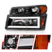 Anzo USA 111558 Crystal Headlight Set; Black Housing; Pair; w/Light Bar; 4 PCS; - Truck Part Superstore