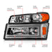 Anzo USA 111559 Crystal Headlight Set; Chrome Housing; Pair; w/Light Bar; Pair; - Truck Part Superstore