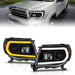 Anzo USA 111564 Projector Headlight Set; w/Sequential Light Bar; Black Housing; - Truck Part Superstore