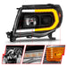 Anzo USA 111564 Projector Headlight Set; w/Sequential Light Bar; Black Housing; - Truck Part Superstore