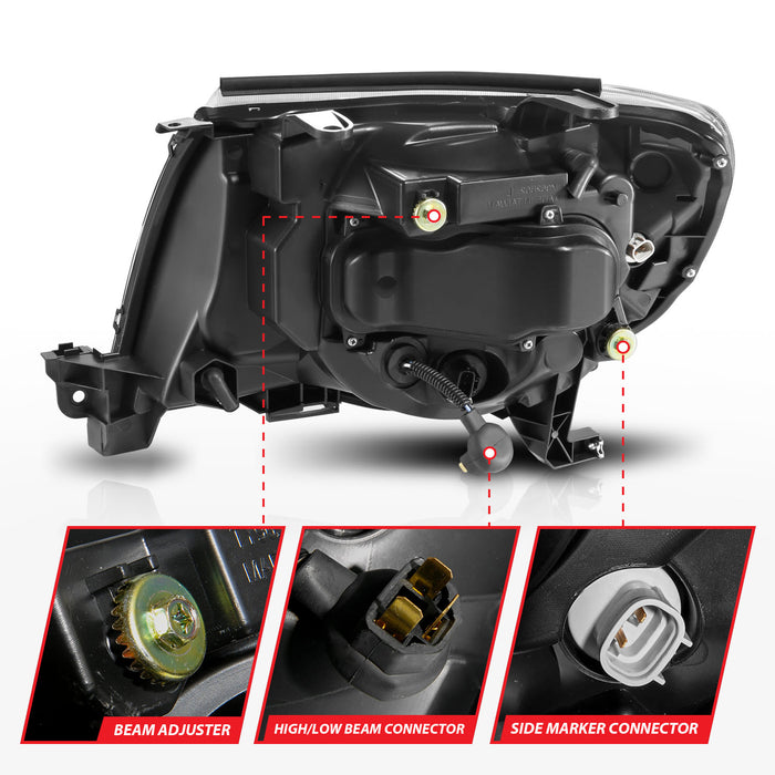 Anzo USA 111564 Projector Headlight Set; w/Sequential Light Bar; Black Housing; - Truck Part Superstore