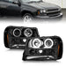 Anzo USA 111572 Projector Headlight Set w/Halo; Black Housing; Pair; - Truck Part Superstore