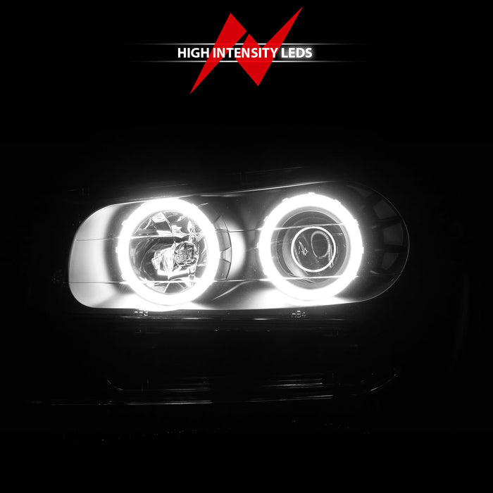Anzo USA 111572 Projector Headlight Set w/Halo; Black Housing; Pair; - Truck Part Superstore