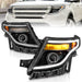 Anzo USA 111575 Projector Headlight Set; Clear Lens; Black Housing; w/Light Bar; Pair; - Truck Part Superstore