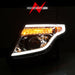 Anzo USA 111576 Projector Headlight Set; Clear Lens; Chorme Housing; w/Light Bar; Pair; - Truck Part Superstore