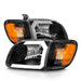 Anzo USA 111579 Crystal Headlight Set; Clear Lens; Black Housing; w/Light Bar; Pair; - Truck Part Superstore