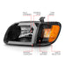 Anzo USA 111579 Crystal Headlight Set; Clear Lens; Black Housing; w/Light Bar; Pair; - Truck Part Superstore