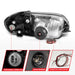 Anzo USA 111579 Crystal Headlight Set; Clear Lens; Black Housing; w/Light Bar; Pair; - Truck Part Superstore
