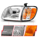 Anzo USA 111580 Crystal Headlight Set; Clear Lens; Chorme Housing; w/Light Bar; Pair; - Truck Part Superstore
