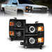 Anzo USA 111583 Projector Headlight Set w/Halo; Clear Lens; Black Housing; w/Black Trim; Pair; - Truck Part Superstore