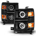 Anzo USA 111583 Projector Headlight Set w/Halo; Clear Lens; Black Housing; w/Black Trim; Pair; - Truck Part Superstore