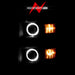 Anzo USA 111583 Projector Headlight Set w/Halo; Clear Lens; Black Housing; w/Black Trim; Pair; - Truck Part Superstore