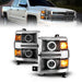 Anzo USA 111585 Projector Headlight Set w/Halo; Clear Lens; Black Housing; w/Chrome Trim; Pair; - Truck Part Superstore
