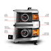 Anzo USA 111585 Projector Headlight Set w/Halo; Clear Lens; Black Housing; w/Chrome Trim; Pair; - Truck Part Superstore
