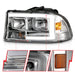 Anzo USA 111592 Crystal Headlight Set; Clear Lens; Chrome Housing; w/Light Bar; Pair; - Truck Part Superstore