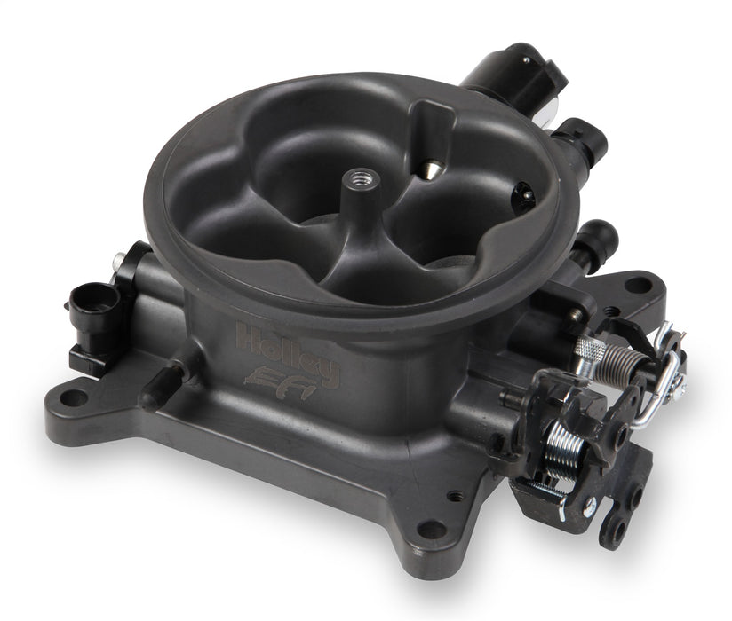 Holley EFI 112-587 Throttle Body; 4150 Flange; 4 bbl; 1000 cfm; Hard Core Gray; - Truck Part Superstore