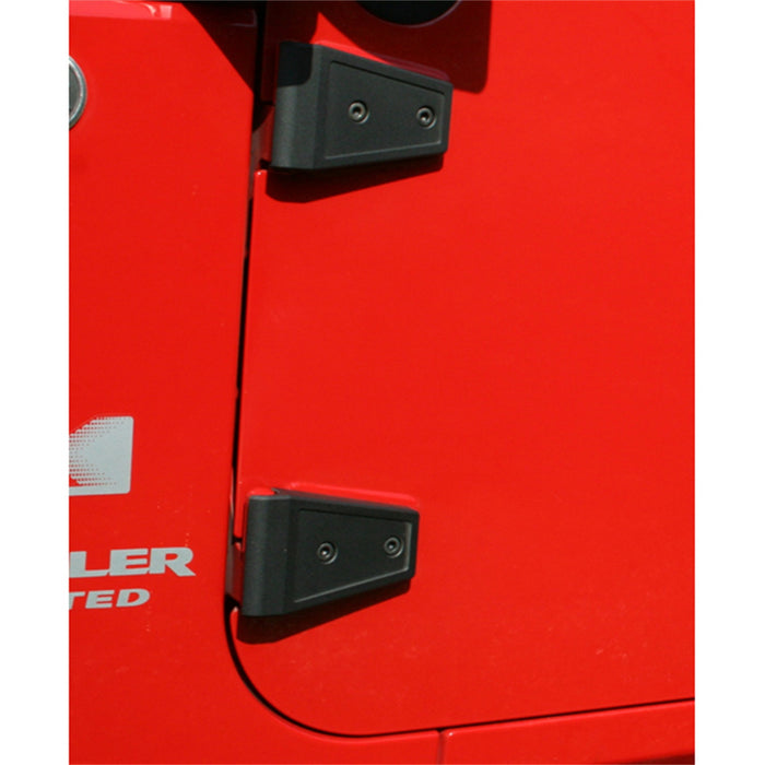Rugged Ridge 11205.10 Door Hinge Cover; Pair; Textured Black; - Truck Part Superstore
