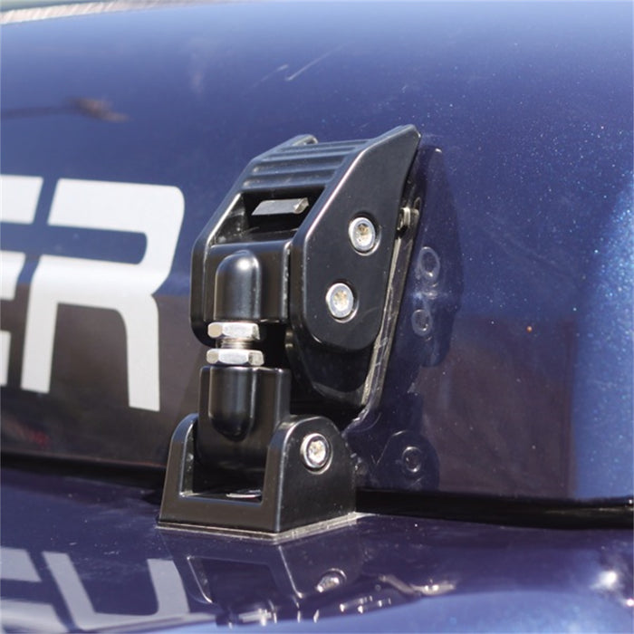 Rugged Ridge 11210.15 Hood Catch; Pair; Black Aluminum; - Truck Part Superstore