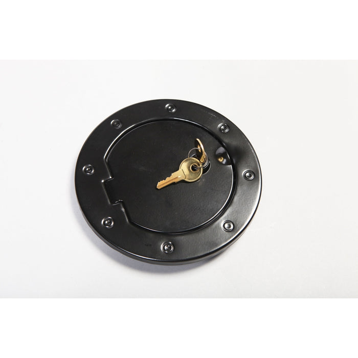 Rugged Ridge 11229.03 Gas Hatch Cover; Black Stainless Steel; Locking; - Truck Part Superstore