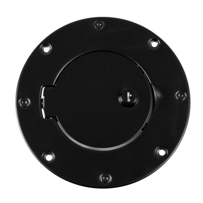 Rugged Ridge 11229.04 Gas Hatch Cover; Black Stainless Steel; Locking; - Truck Part Superstore
