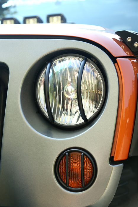 Rugged Ridge 11230.11 Euro Guard Kit Headlight Guard; Textured Black; Pair; - Truck Part Superstore