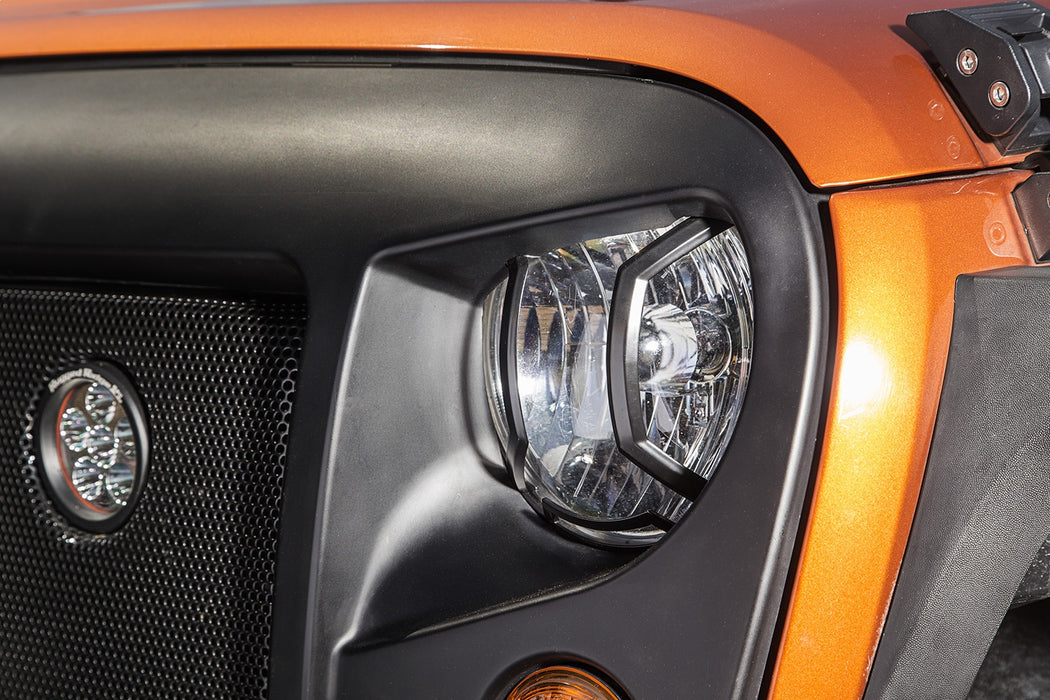 Rugged Ridge 11230.12 Elite Headlight Guards; Pair; Textured Black; - Truck Part Superstore