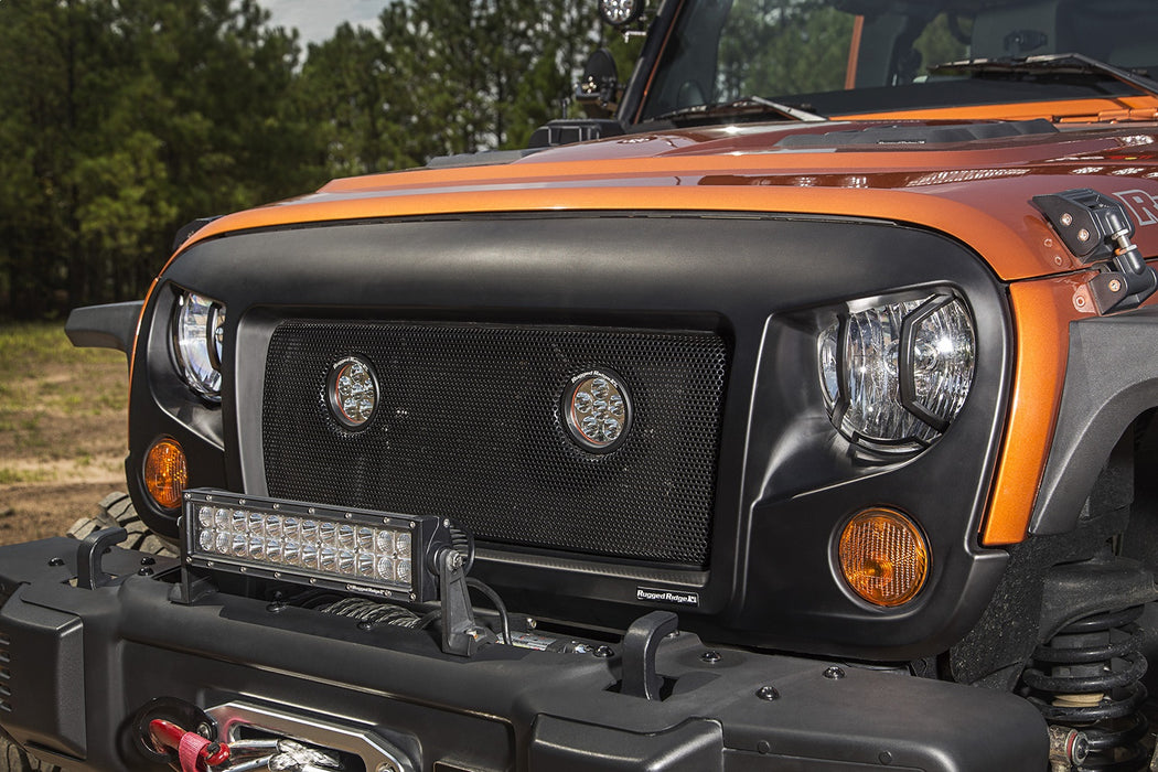 Rugged Ridge 11230.12 Elite Headlight Guards; Pair; Textured Black; - Truck Part Superstore