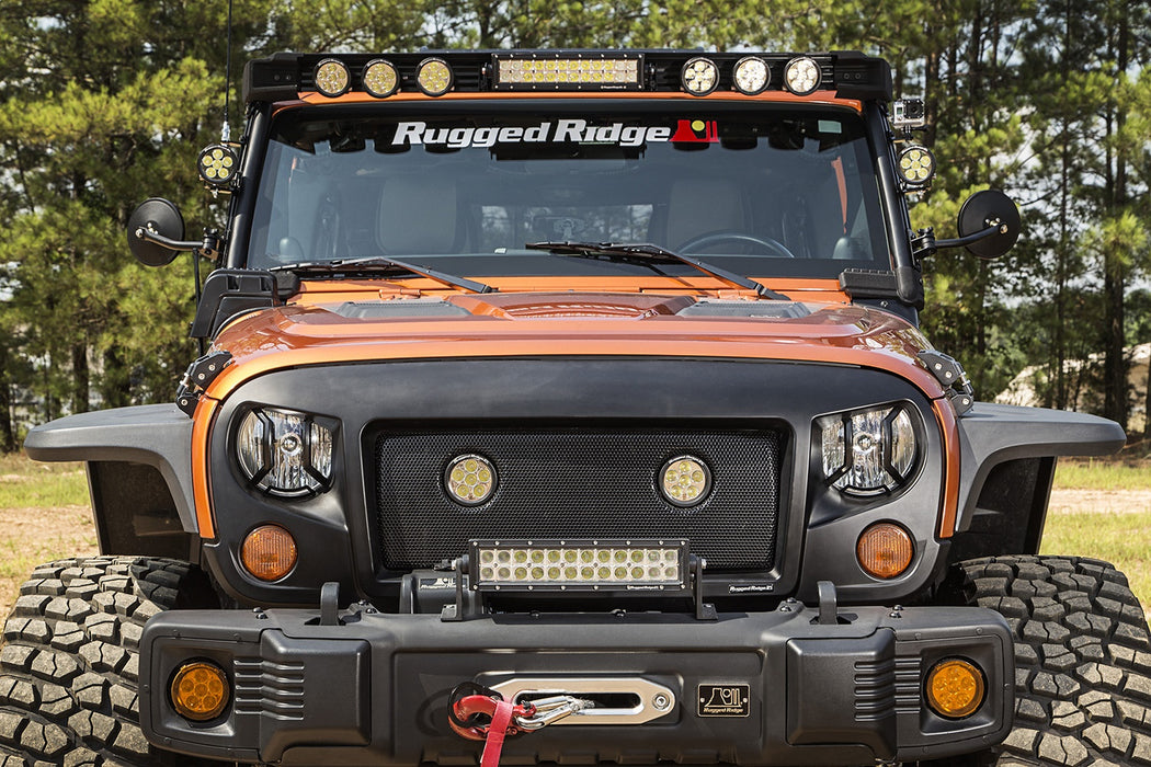 Rugged Ridge 11230.12 Elite Headlight Guards; Pair; Textured Black; - Truck Part Superstore