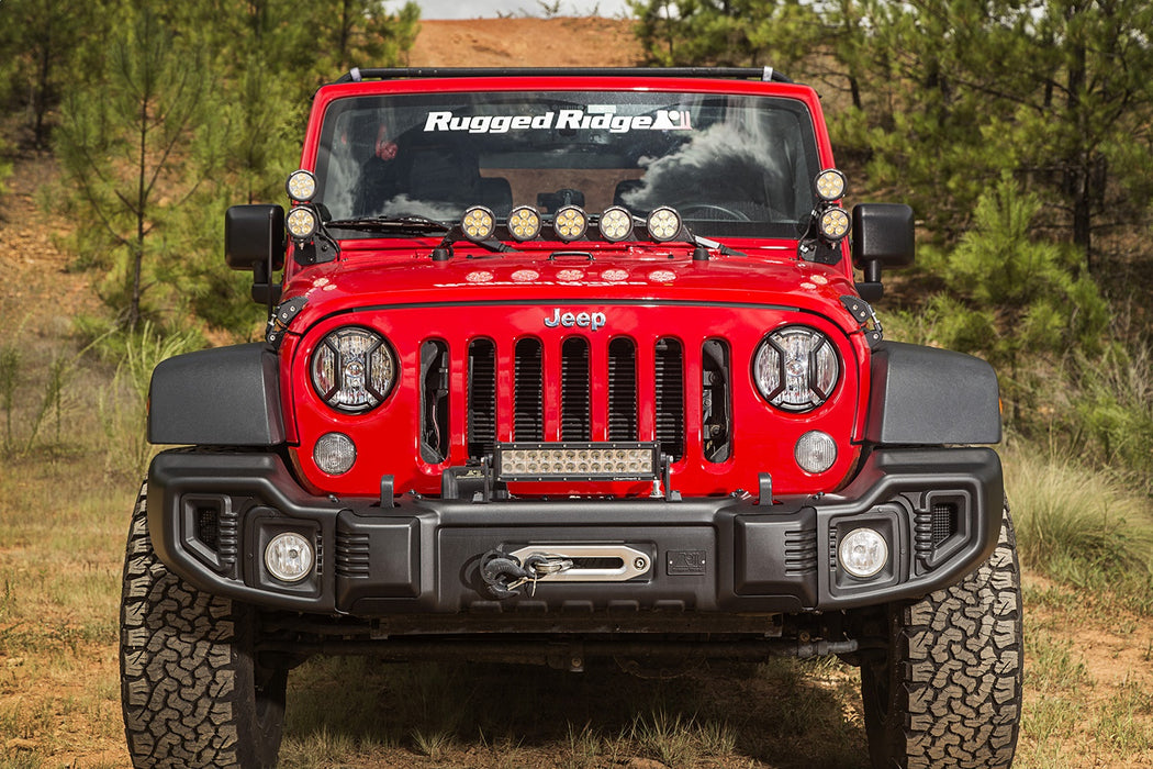 Rugged Ridge 11230.12 Elite Headlight Guards; Pair; Textured Black; - Truck Part Superstore