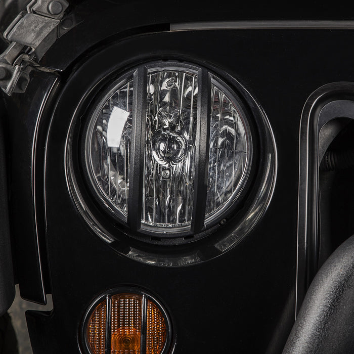 Rugged Ridge 11230.13 Elite Pivotal Headlight Euro Guard; Pair; Black; - Truck Part Superstore