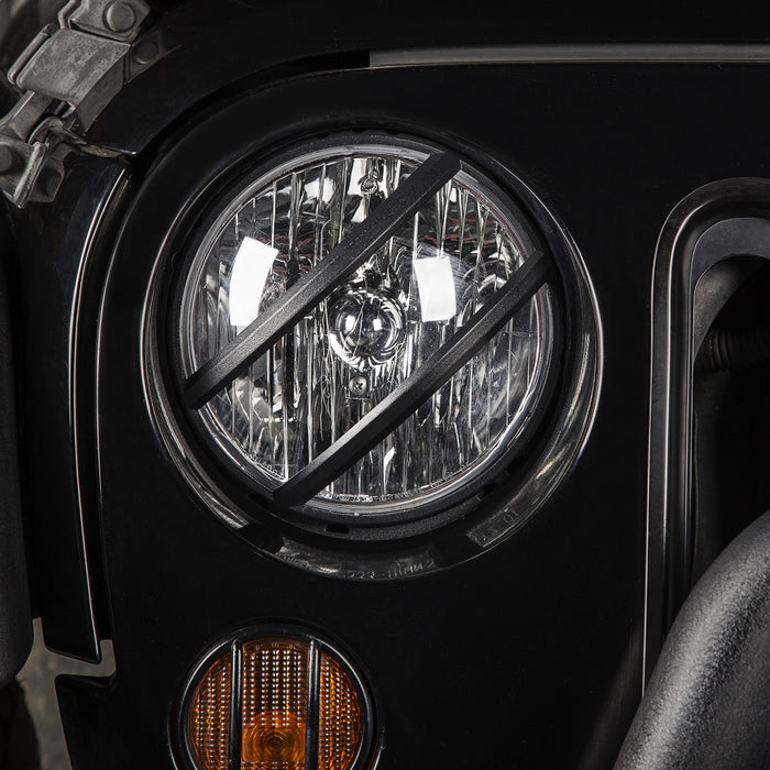 Rugged Ridge 11230.13 Elite Pivotal Headlight Euro Guard; Pair; Black; - Truck Part Superstore