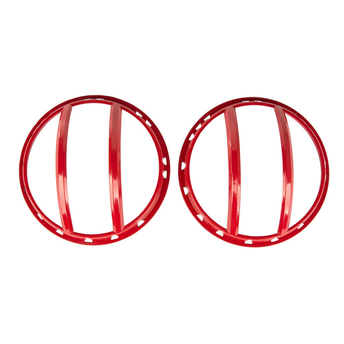 Rugged Ridge 11230.17 Elite Pivotal Headlight Euro Guard; Red; - Truck Part Superstore