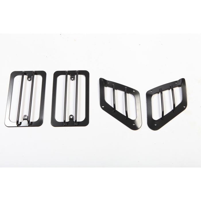 Rugged Ridge 11231.01 Euro Guard Kit Turn Signal/Side Flare Guard; Front; 4-Piece; Black; - Truck Part Superstore