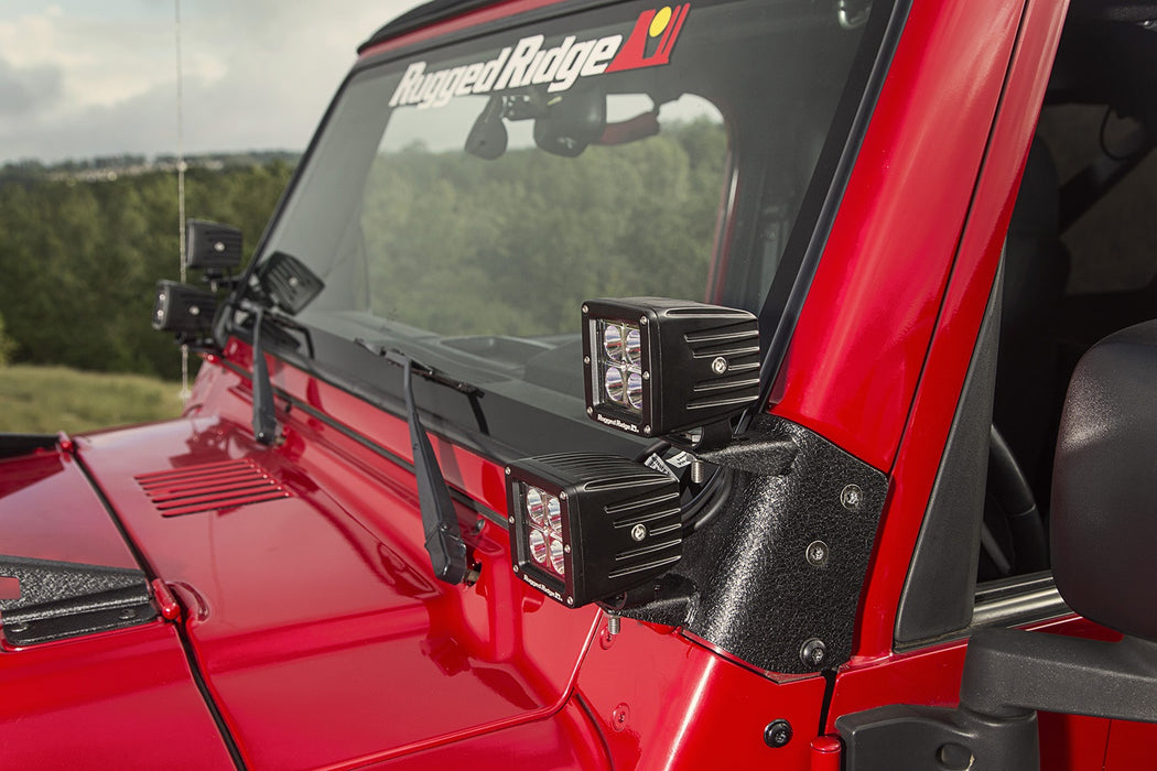 Rugged Ridge 11232.36 A-Pillar Light Mount; Dual; - Truck Part Superstore