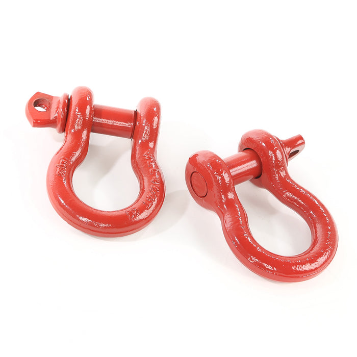 Rugged Ridge 11235.08 D-Shackles; 3/4 in.; Red; Pair; - Truck Part Superstore