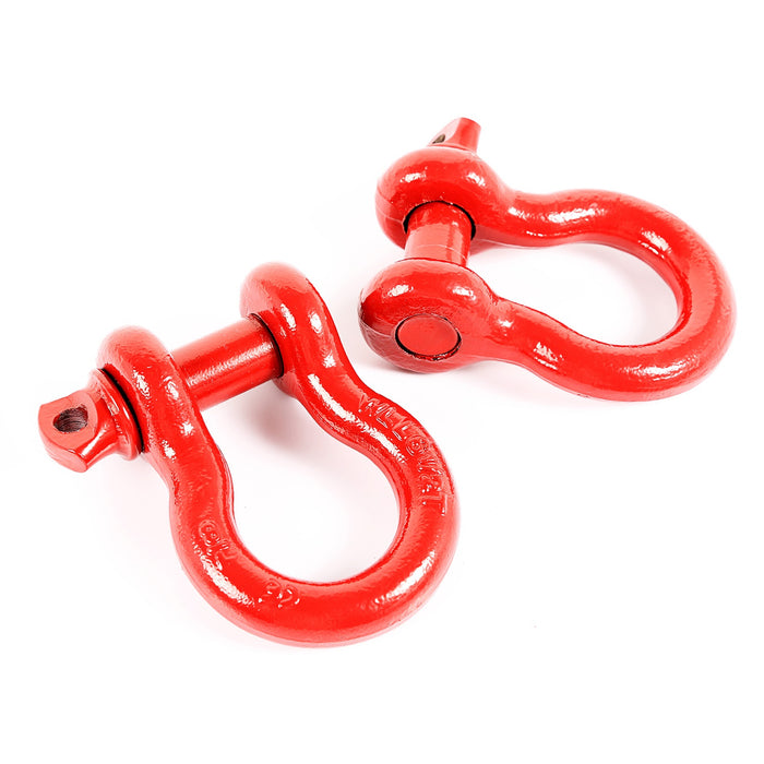 Rugged Ridge 11235.13 D-Shackles; 7/8 in.; Red; Pair; - Truck Part Superstore