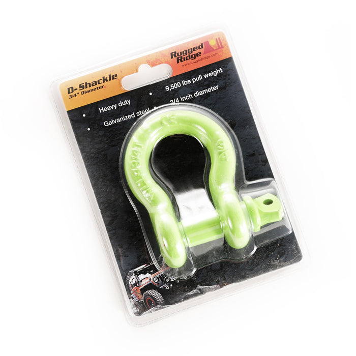 Rugged Ridge 11235.21 D-Shackles; 3/4 in.; 9500 lbs.; Green; - Truck Part Superstore