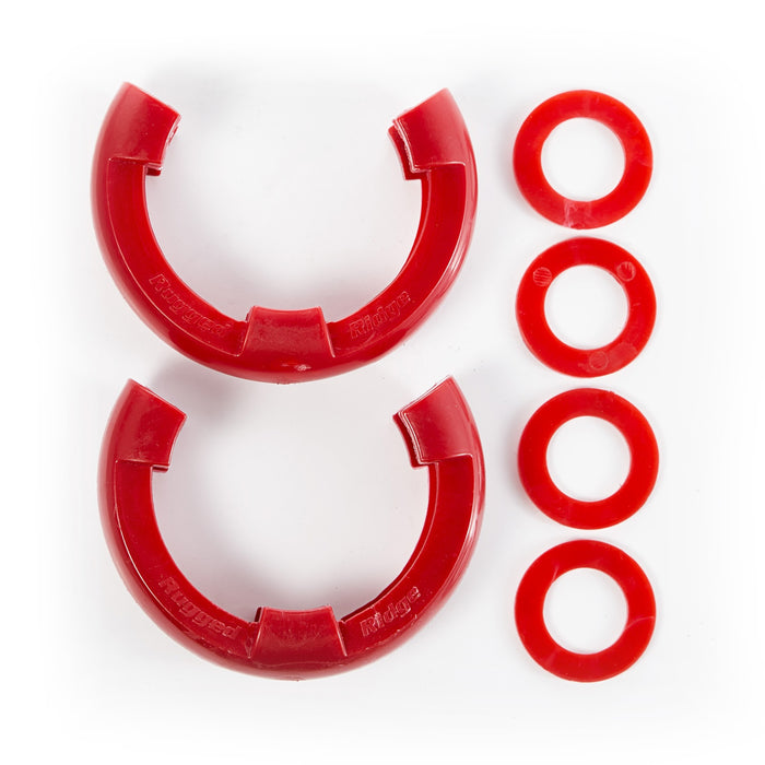 Rugged Ridge 11235.31 D-Ring Isolator Kit; 3/4 in.; Red; Pair; - Truck Part Superstore