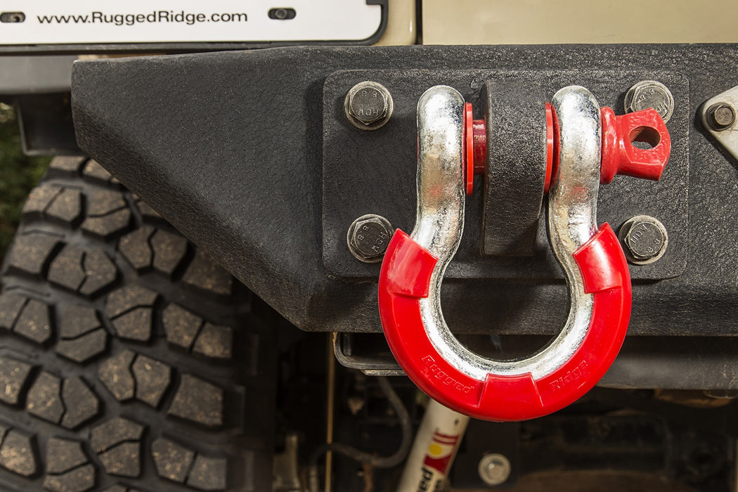 Rugged Ridge 11235.31 D-Ring Isolator Kit; 3/4 in.; Red; Pair; - Truck Part Superstore