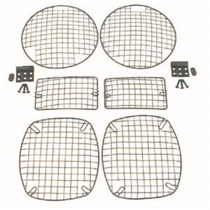 Rugged Ridge 11236.01 Stone Guard Kit Head Light Protectors; 6 pc; Black; - Truck Part Superstore