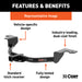 CURT 112653 Class 1 Trailer Hitch; 1-1/4in. Ball Mount; Select Toyota Corolla - Truck Part Superstore