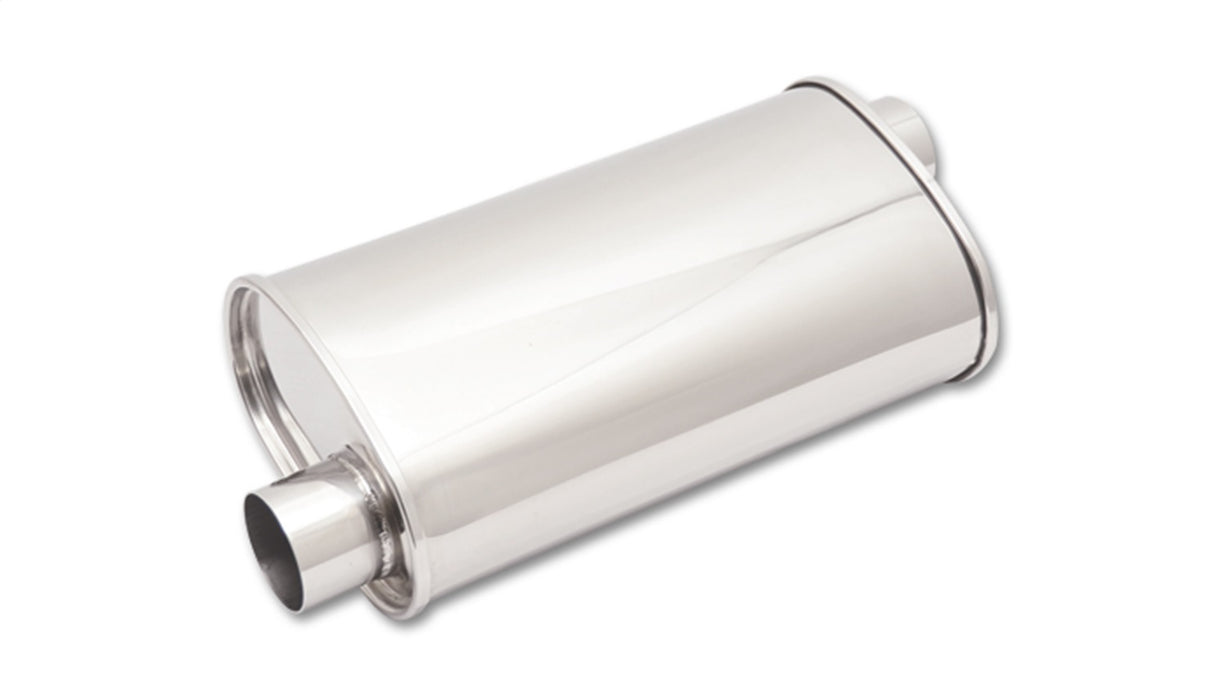 Vibrant Performance 1127 STREETPOWER Oval Muffler; 3 in. Inlet/Outlet; Offset/Offset; w/5 in. Tip; - Truck Part Superstore
