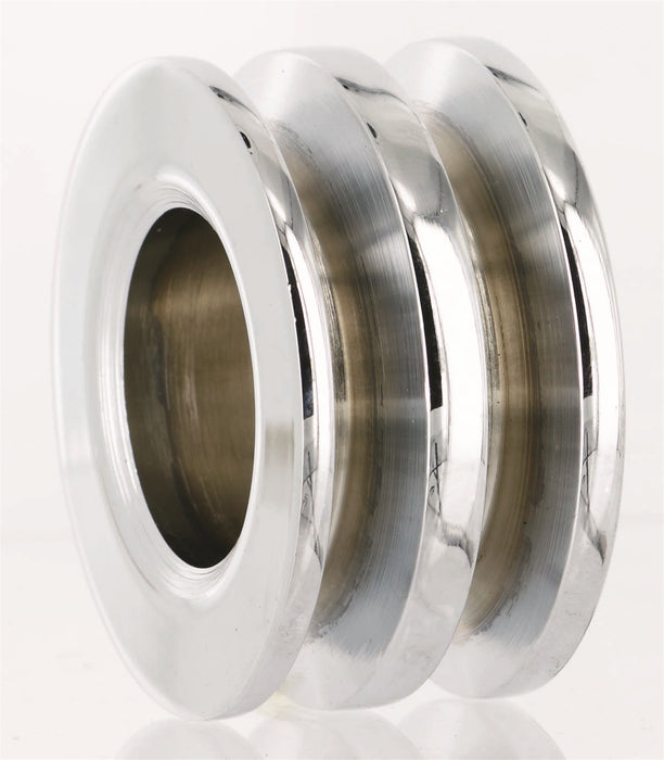 Powermaster Performance 112 Alternator Pulley; Double V-Belt; 3/8 in. x 2 5/8 in. OD; Chrome; - Truck Part Superstore