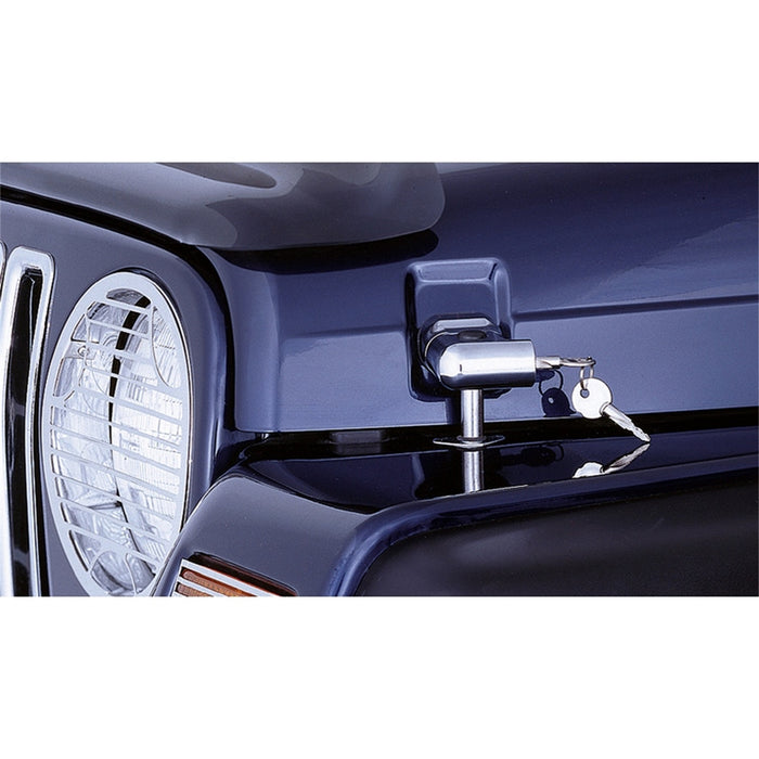 Rugged Ridge 11302.03 Locking Hood Catch; Pair; Chrome; - Truck Part Superstore