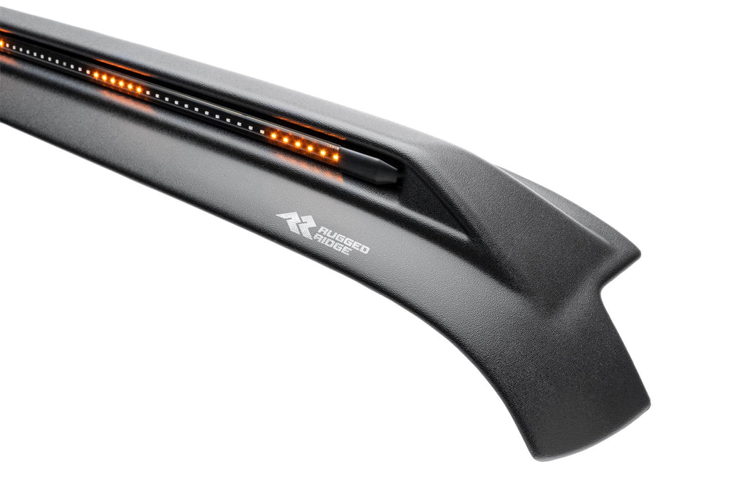 Rugged Ridge 11350.31 Lightshield Hood Guard; Thermoplastic; Black; - Truck Part Superstore