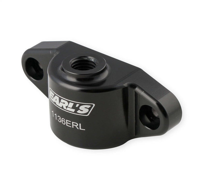 Earl's Performance 1136ERL Oil Cooler Block Off Plate; w/12mm x 1.5 Port; Fits OEM Sensor; - Truck Part Superstore