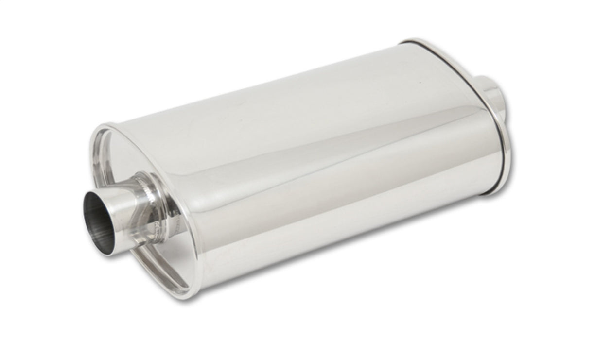 Vibrant Performance 1137 STREETPOWER Oval Muffler; 4 in. Inlet/Outlet; Center/Center; w/5 in. Tip; - Truck Part Superstore