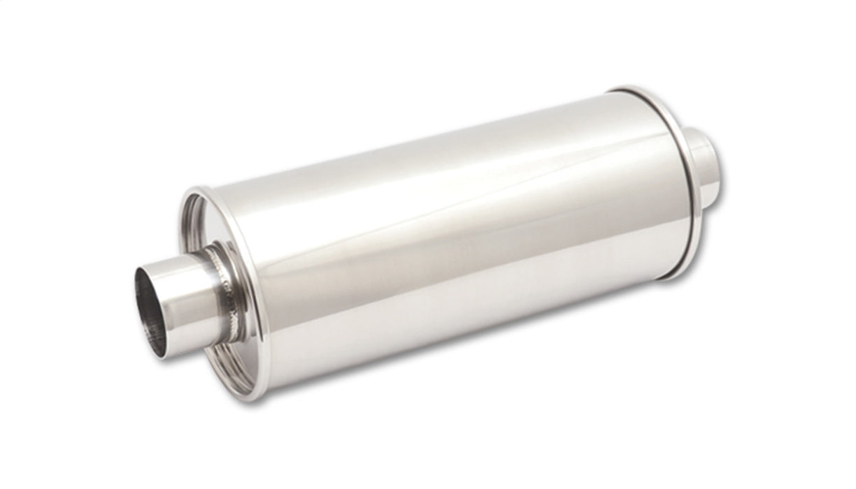Vibrant Performance 1139 STREETPOWER Round Muffler; 4 in. Inlet/Outlet; Center/Center; w/4 in. Tip; - Truck Part Superstore