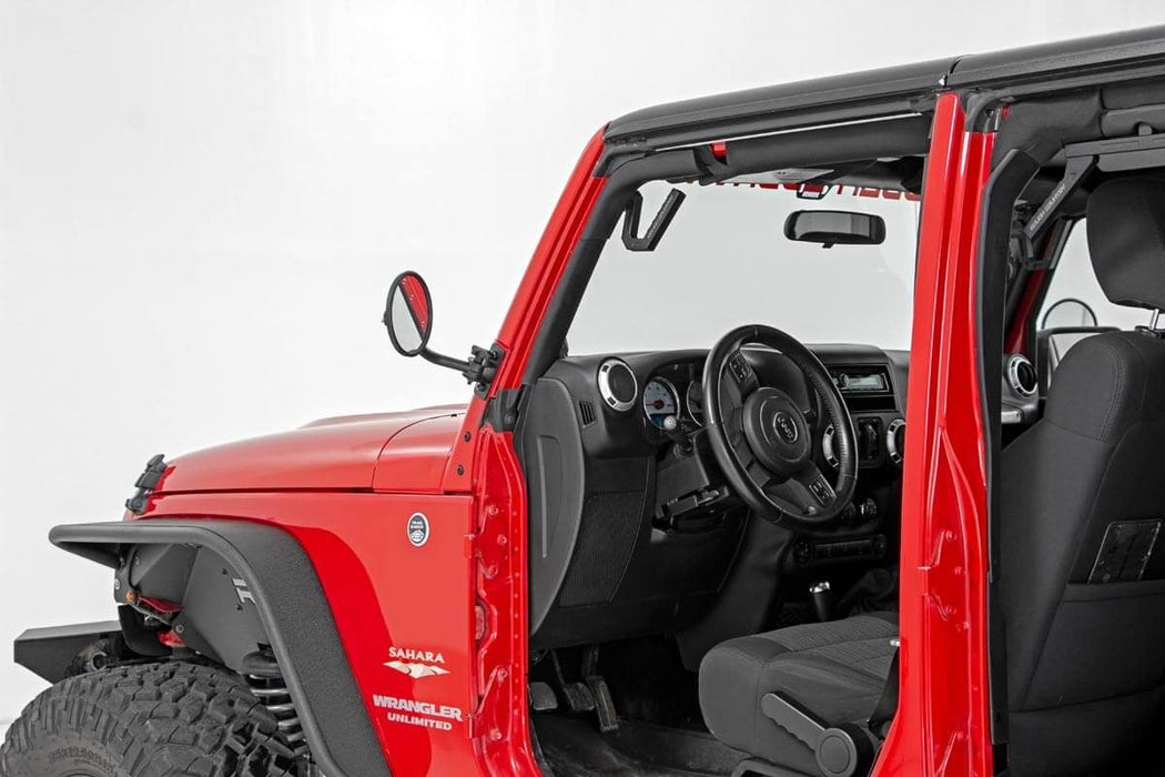 Rough Country 10519 Jeep Classic Round Folding Mirror 07-18 Wrangler JK Rough Country - Truck Part Superstore